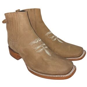 New Agavero by Argo Hummino Tan Cowboy Boots with Square Toe